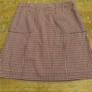 Brooks Brothers Red and Navy Checkered A-Line Skirt